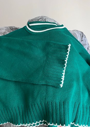 Yeşil Basic Kadın Triko Kazak - Görsel 2