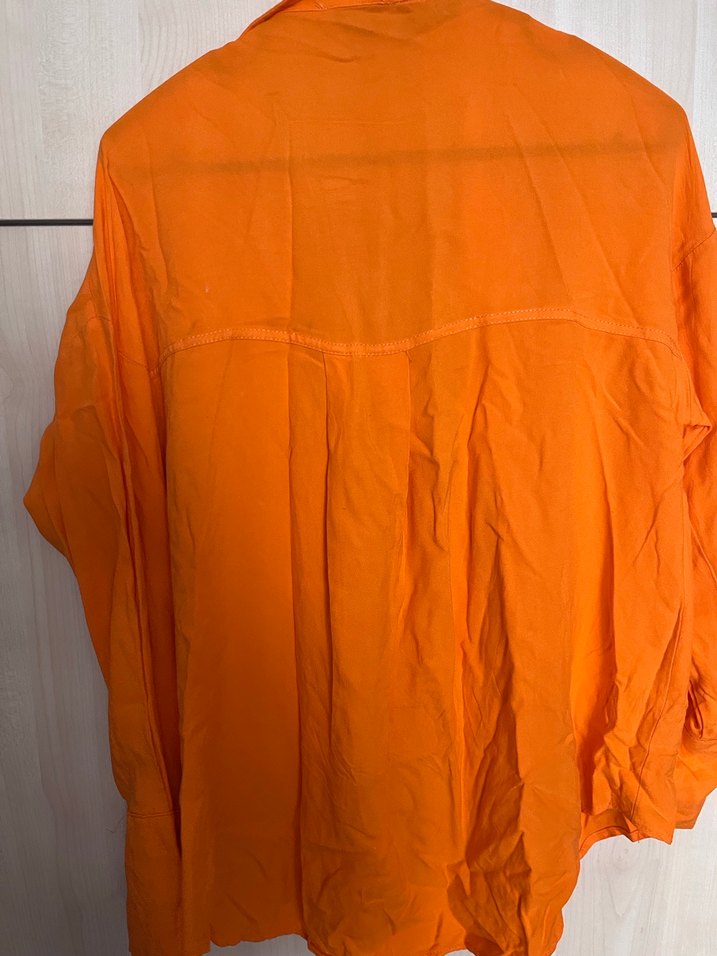 Turuncu Nakışlı Bohem Kadın Gömlek - Görsel 3