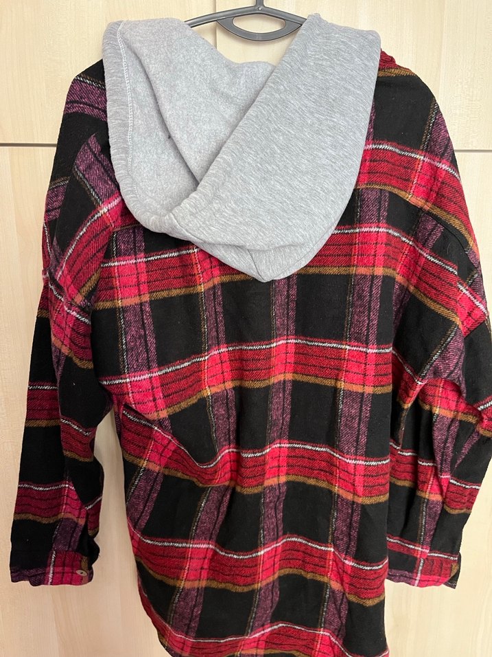 Kadın Kırmızı Ekose Düğmeli Gömlek - Görsel 3