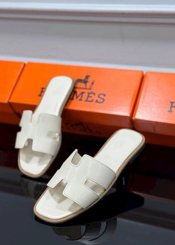Hermes Beyaz terlik