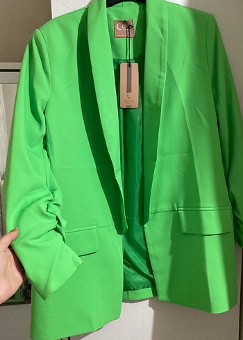 Düğmeli Yeşil Kadın Blazer Ceket - Görsel 2