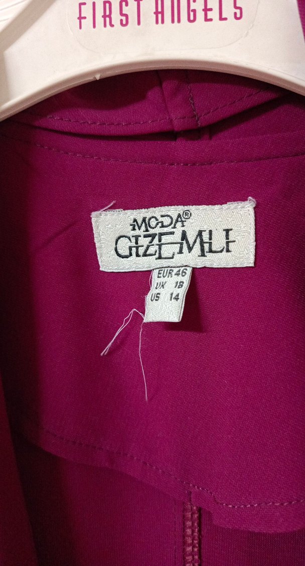 şarabi renk Uzun Kolsuz Kadın Yelek - Görsel 2