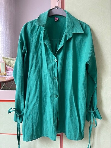 Diğer Yeşil oversize gömlek