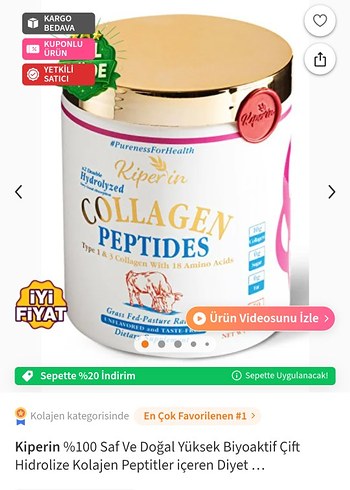 Kiper'in Mor Kolajen Tozu 240g - Görsel 2