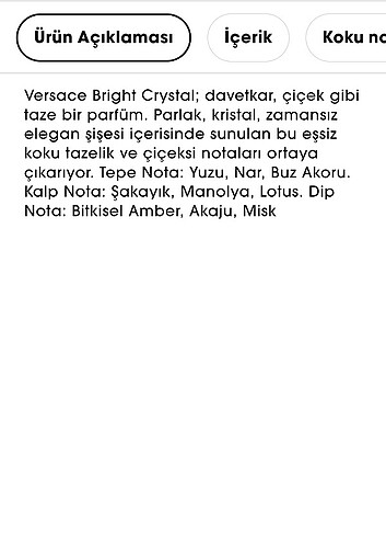  Beden Renk Versace Bright crystal Parfüm 