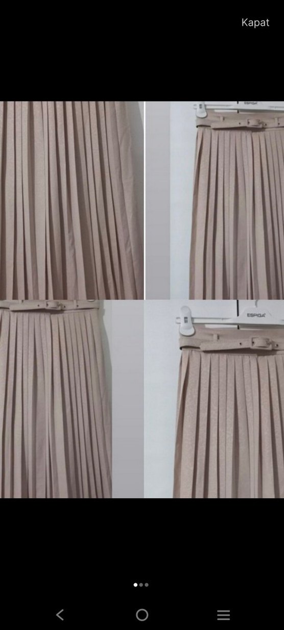 tesettür pileli uzun etek - Görsel 2