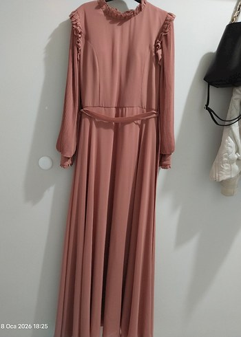 tesettür uzun abiye elbise - Görsel 6