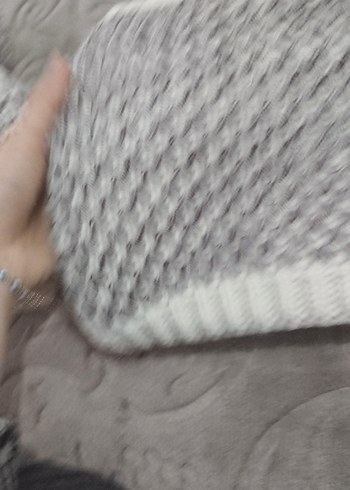 kadın yünlü boyunluk şapka ikili takım atkı şapka - Görsel 3