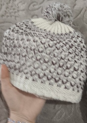 kadın yünlü boyunluk şapka ikili takım atkı şapka - Görsel 2