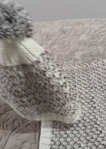 kadın yünlü boyunluk şapka ikili takım atkı şapka - Görsel 5