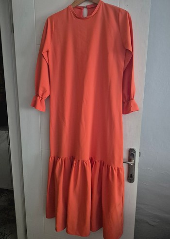 Turuncu Bohem Salaş Uzun Elbise - Görsel 2