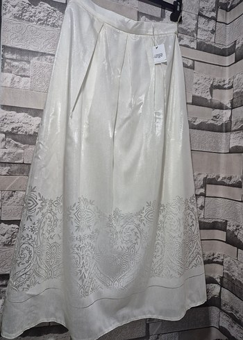 Nakış Detaylı Beyaz Uzun Etek - Görsel 8