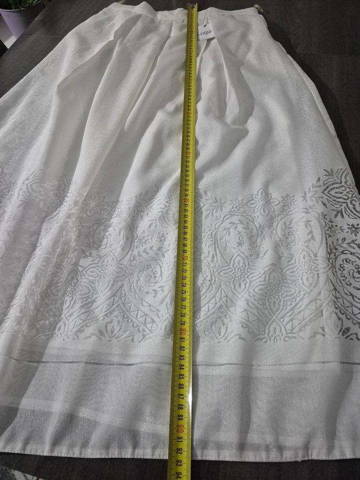 Nakış Detaylı Beyaz Uzun Etek - Görsel 5