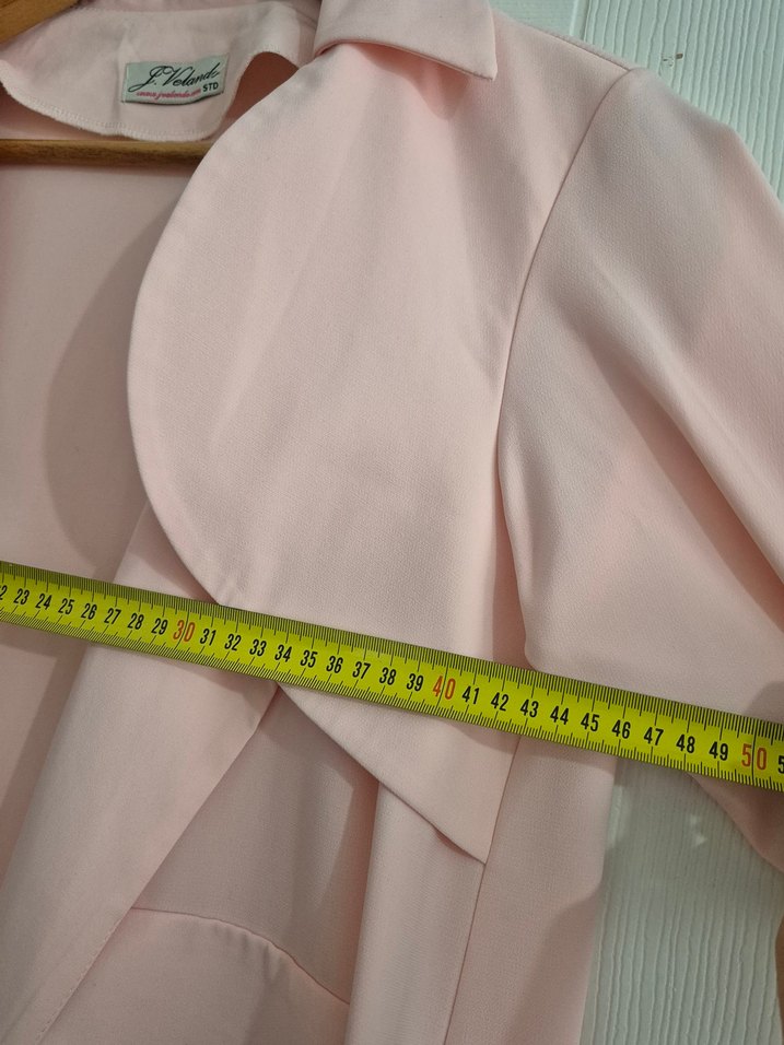 Pembe Uzun Kadın Ofis Kabanı - Görsel 4