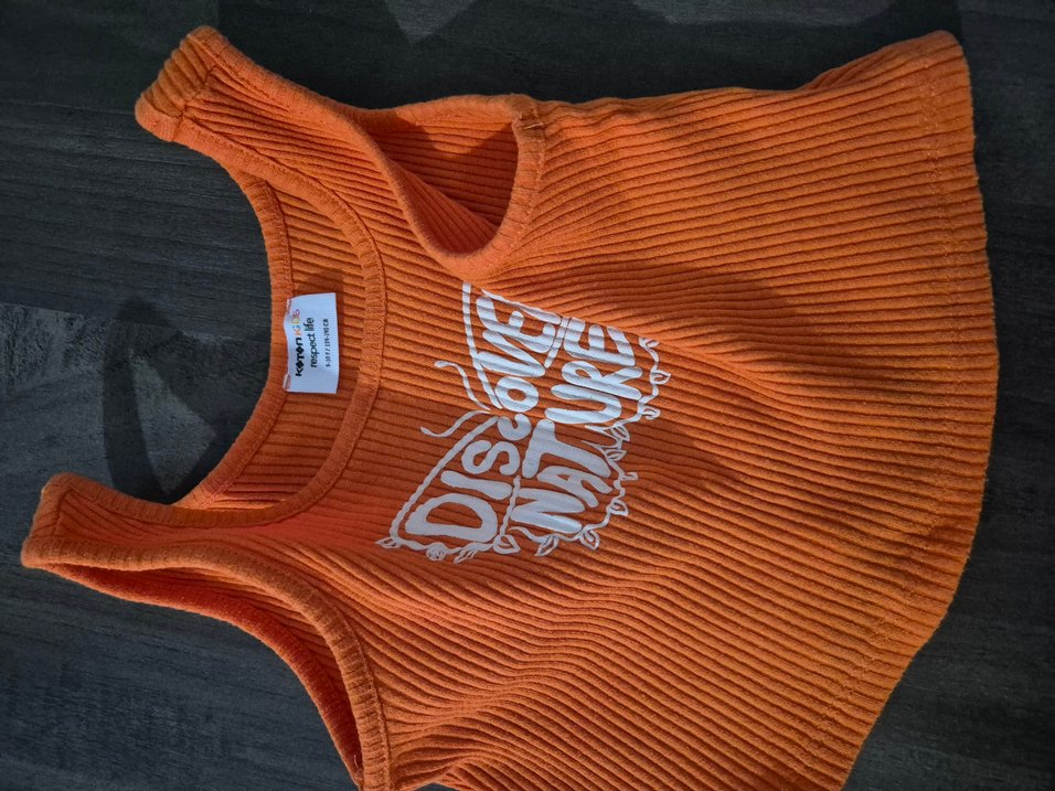 Turuncu Baskılı Kadın Triko Askılı Atlet - Görsel 2