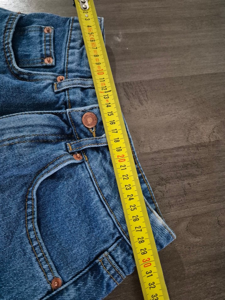 Kadın Mavi Bol Kesim Mini Denim Şort - Görsel 3