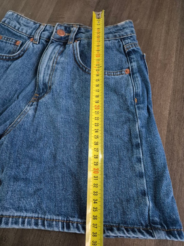 Kadın Mavi Bol Kesim Mini Denim Şort - Görsel 4