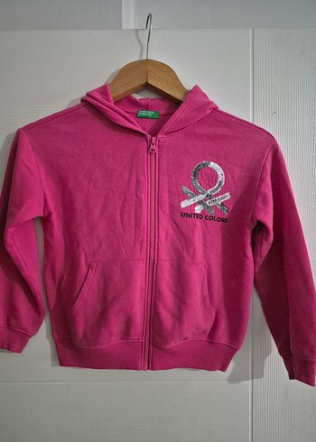 Kız Çocuk Pembe Kapüşonlu Fermuarlı Sweatshirt - Görsel 2