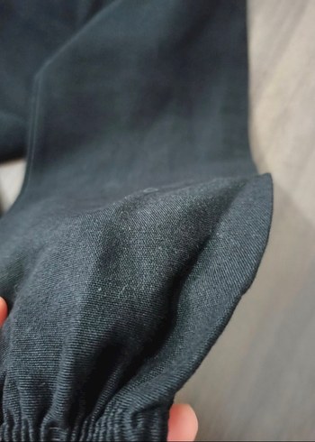 Düğmeli Siyah Uzun Kollu Kadın Gömlek - Görsel 5