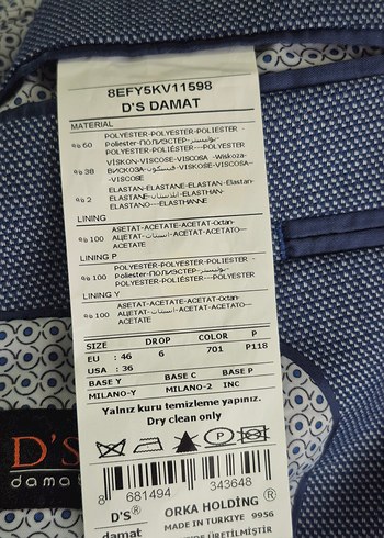 Erkek Mavi Regular Fit Ceket - Görsel 9