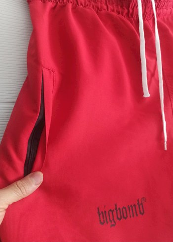 Kırmızı Bağcıklı Mini Erkek Deniz Şortu - Görsel 3