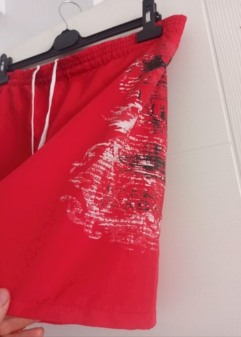 Kırmızı Bağcıklı Mini Erkek Deniz Şortu - Görsel 4