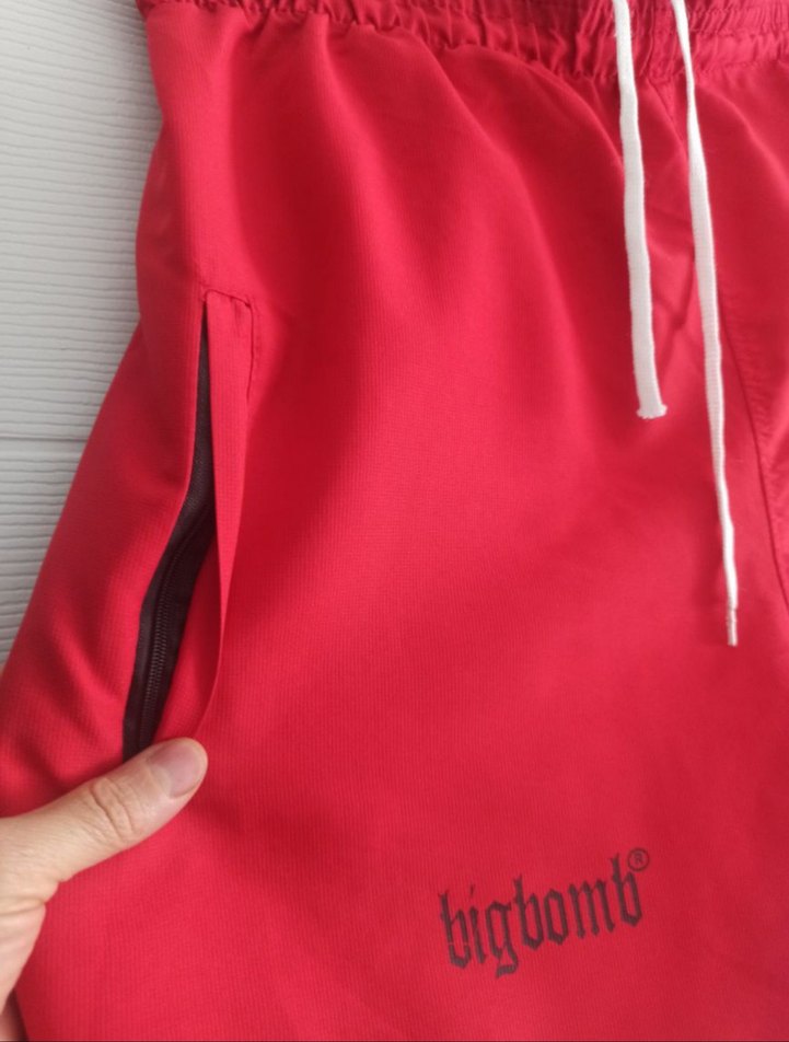 Kırmızı Bağcıklı Mini Erkek Deniz Şortu - Görsel 3