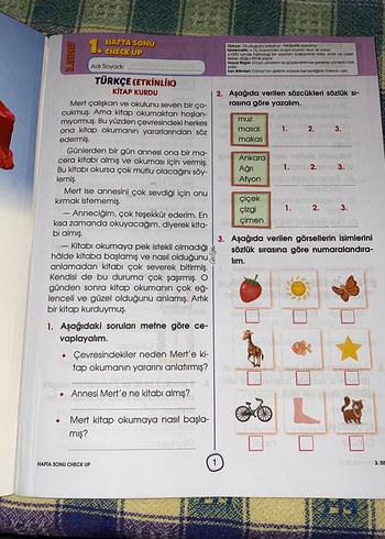 Beden 3. Sınıf Hafta Sonu Check Up Ödev Çarşafları
