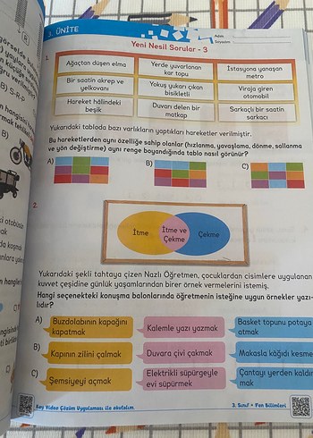 Beden Renk 3. Sınıf Fen Bilimleri Kazanım Odaklı Yeni Nesil Soru Kitabı