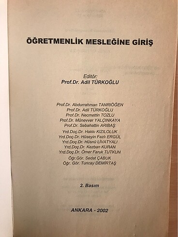 Öğretmenlik Mesleğine Giriş Adil Türkoğlu