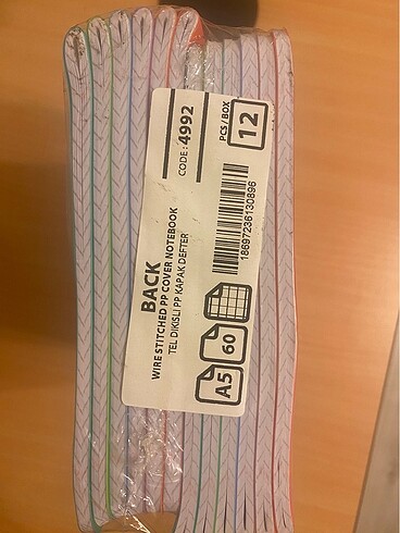 Beden Renk Kareli ve çizgili defter 60 yaprak A5