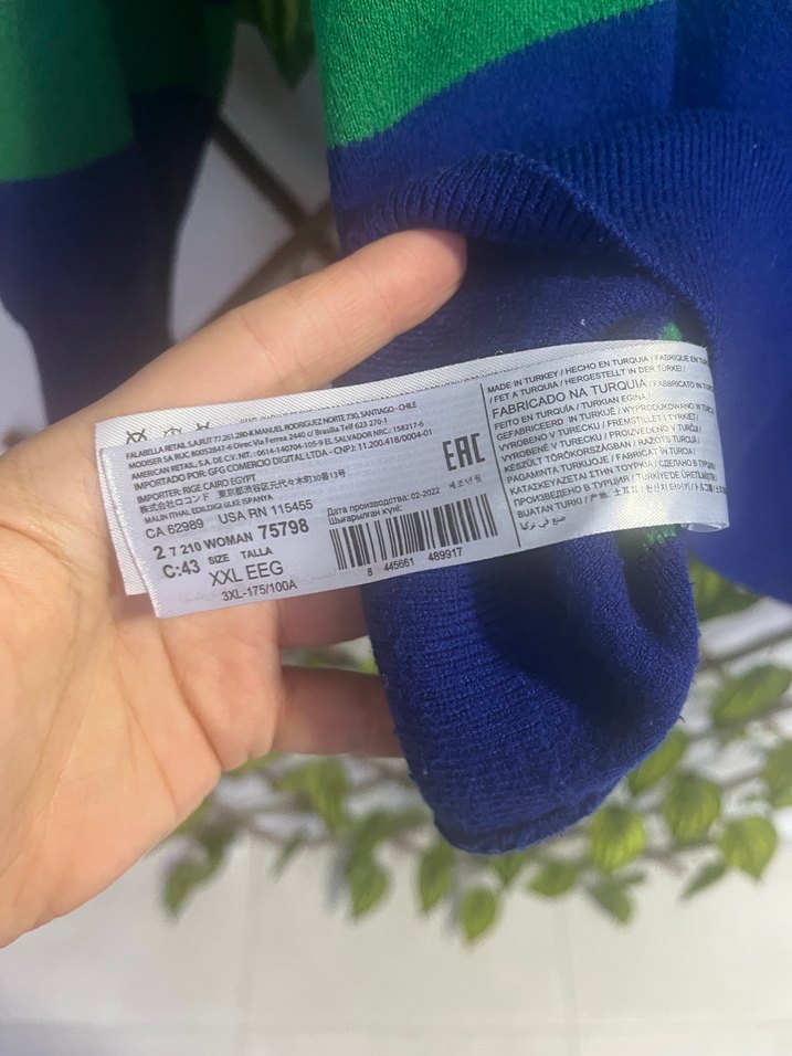 Uzun Kollu Boğazlı Çizgili Triko Kazak - Görsel 5