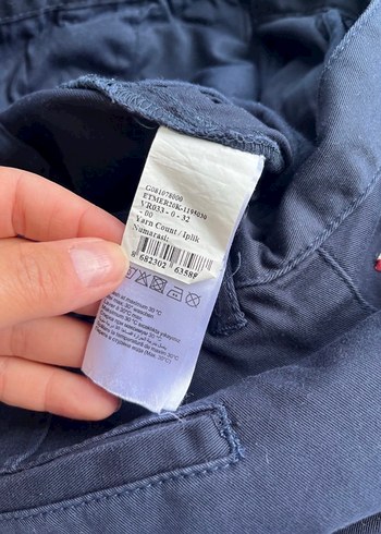 Erkek Mavi Regular Fit Kemerli Pantolon - Görsel 3