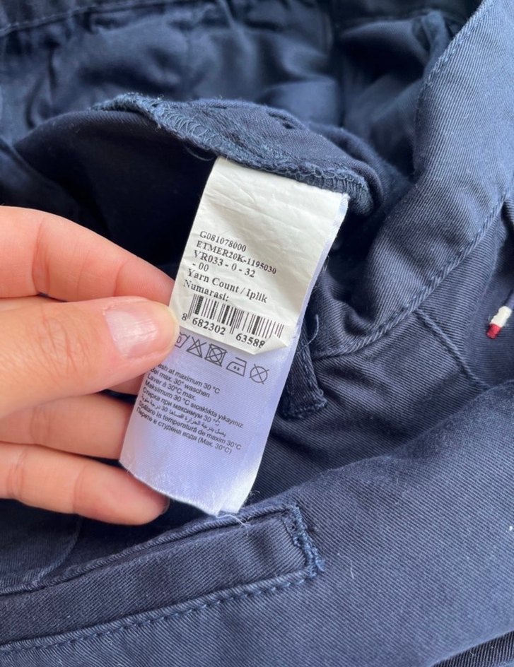 Erkek Mavi Regular Fit Kemerli Pantolon - Görsel 3