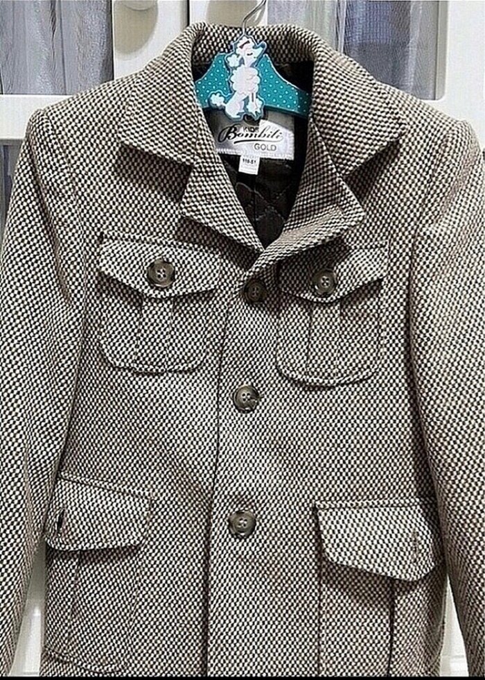 Düğmeli Kahverengi Erkek Çocuk Ceketi - Görsel 4