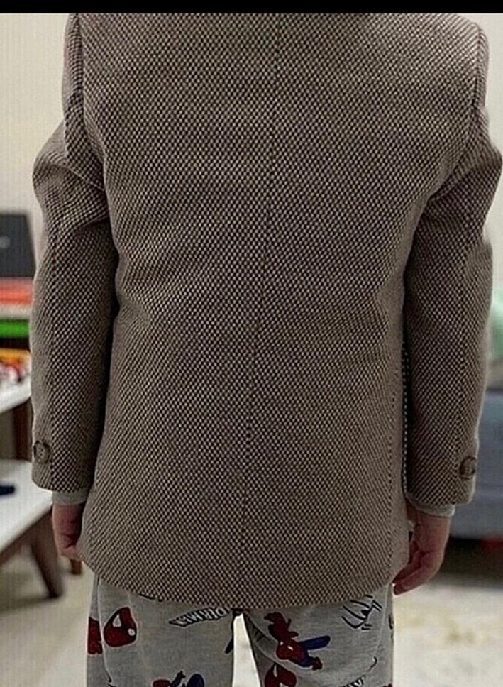 Düğmeli Kahverengi Erkek Çocuk Ceketi - Görsel 2