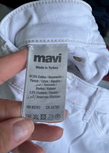 Beyaz Midi Kadın Pamuk Kumaş Pantolon - Görsel 4