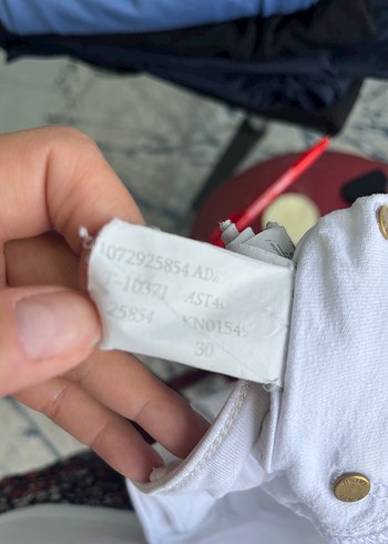 Beyaz Midi Kadın Pamuk Kumaş Pantolon - Görsel 5