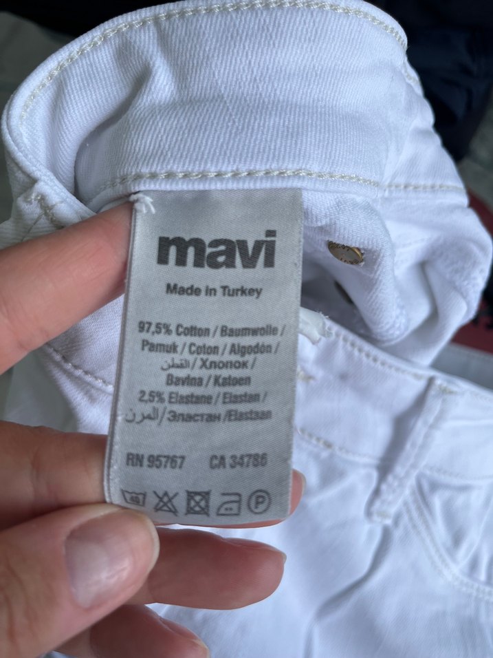 Beyaz Midi Kadın Pamuk Kumaş Pantolon - Görsel 4