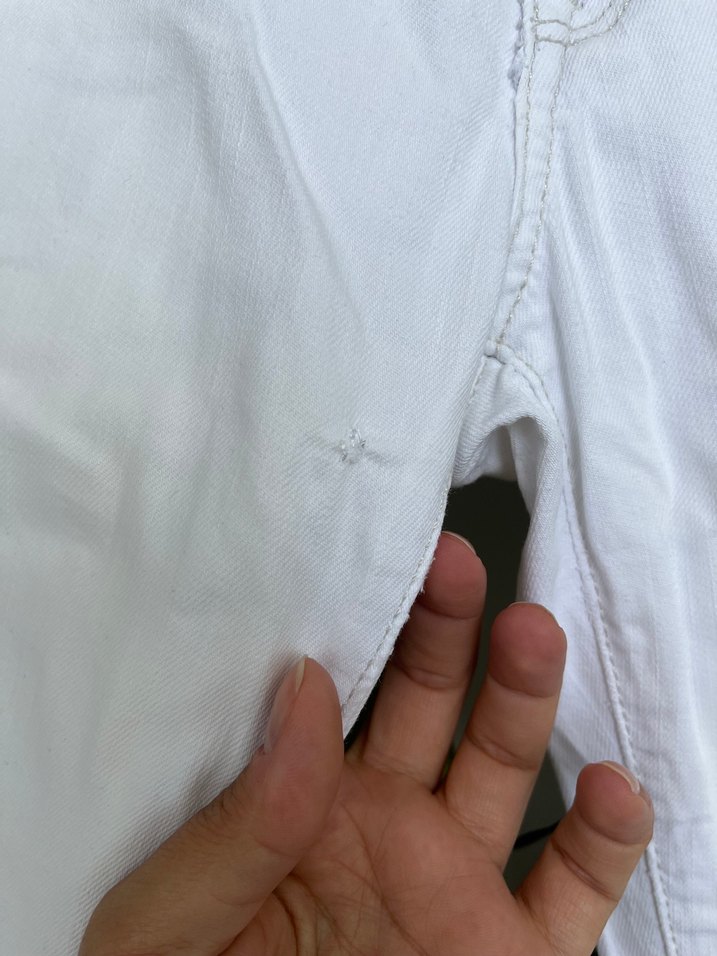 Beyaz Midi Kadın Pamuk Kumaş Pantolon - Görsel 2