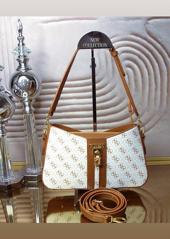 GUESS Klasik Elegan Baskılı Kahverengi Kadın Çanta - Görsel 8