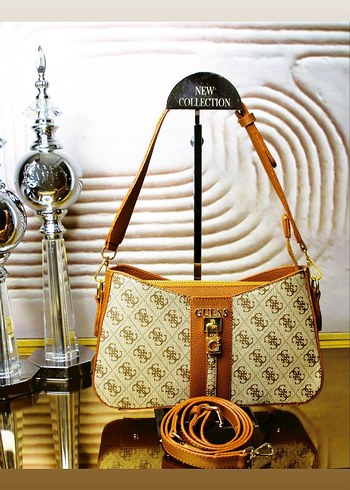GUESS Klasik Elegan Baskılı Kahverengi Kadın Çanta - Görsel 6