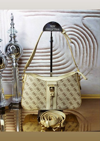 GUESS Klasik Elegan Baskılı Kahverengi Kadın Çanta - Görsel 7