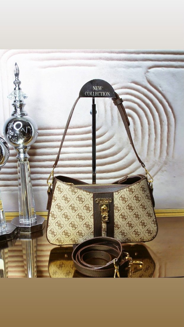 GUESS Klasik Elegan Baskılı Kahverengi Kadın Çanta - Görsel 2