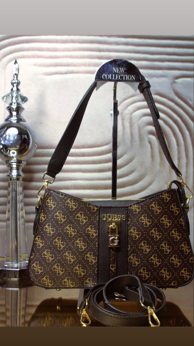 GUESS Klasik Elegan Baskılı Kahverengi Kadın Çanta - Görsel 3