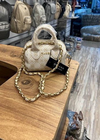 Zincir Detaylı Siyah Yılan Desenli Deri Çanta - Görsel 7