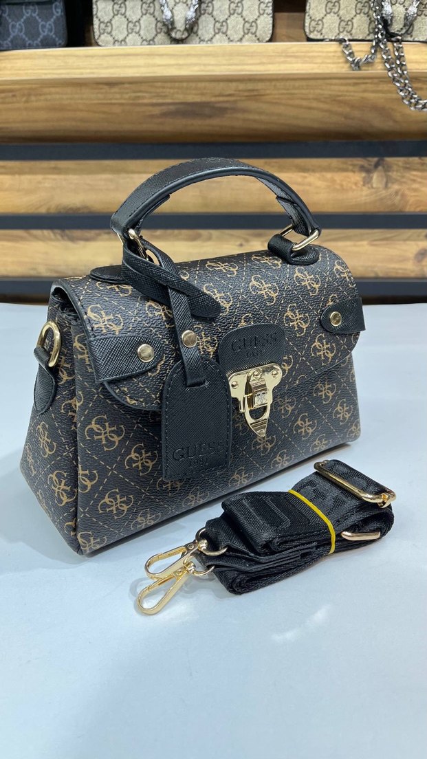 Guess Modern Klasik Baskılı Kahverengi Kadın Çanta - Görsel 5