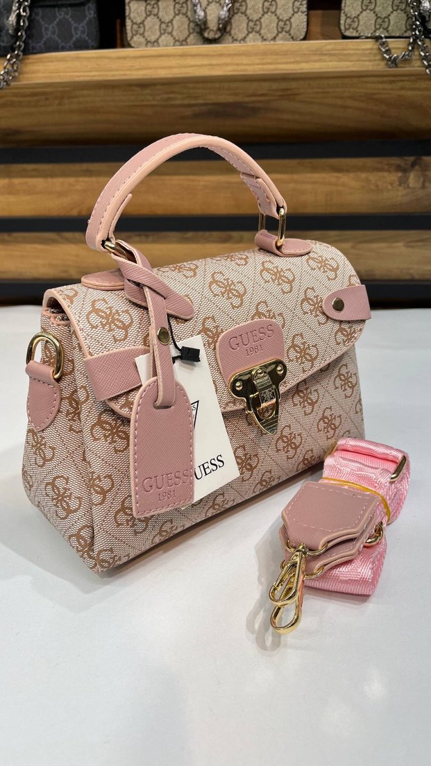 Guess Modern Klasik Baskılı Kahverengi Kadın Çanta - Görsel 3