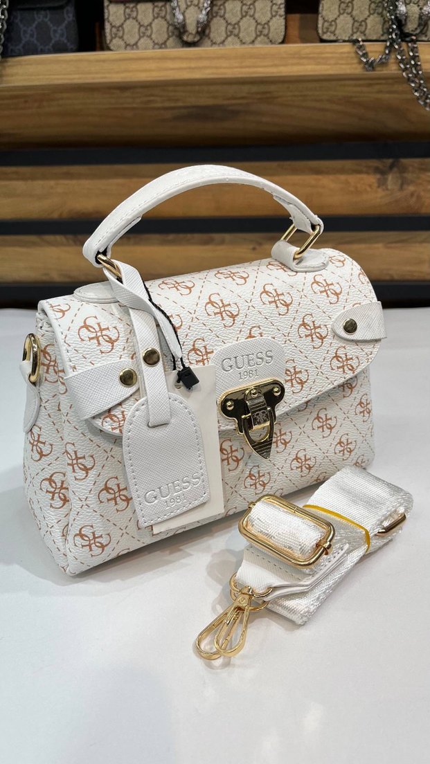 Guess Modern Klasik Baskılı Kahverengi Kadın Çanta - Görsel 4