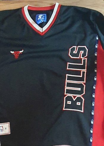 Erkek Siyah V Yaka orjinal Bulls Sweatshirt